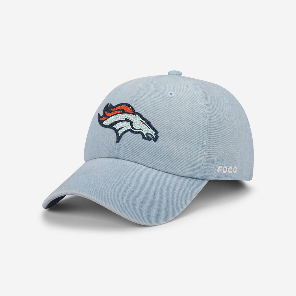 Denver Broncos Rhinestone Logo Denim Casual Cap FOCO - FOCO.com