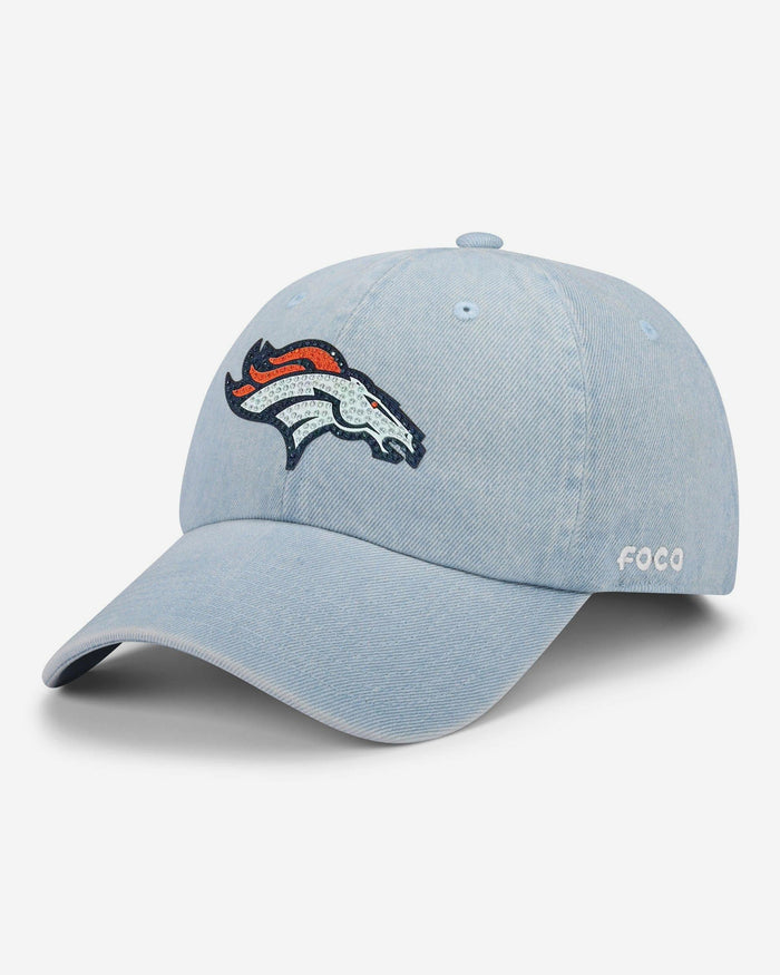 Denver Broncos Rhinestone Logo Denim Casual Cap FOCO - FOCO.com