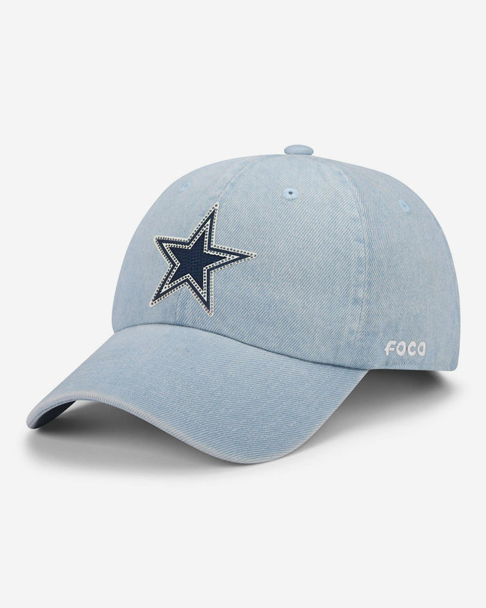 Dallas Cowboys Rhinestone Logo Denim Casual Cap FOCO - FOCO.com