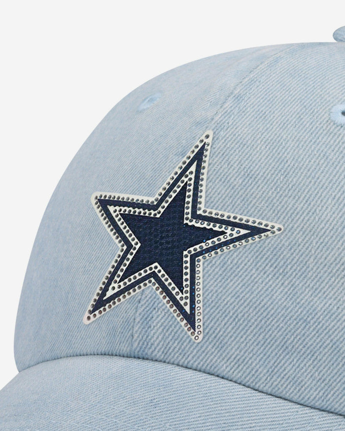 Dallas Cowboys Rhinestone Logo Denim Casual Cap FOCO - FOCO.com