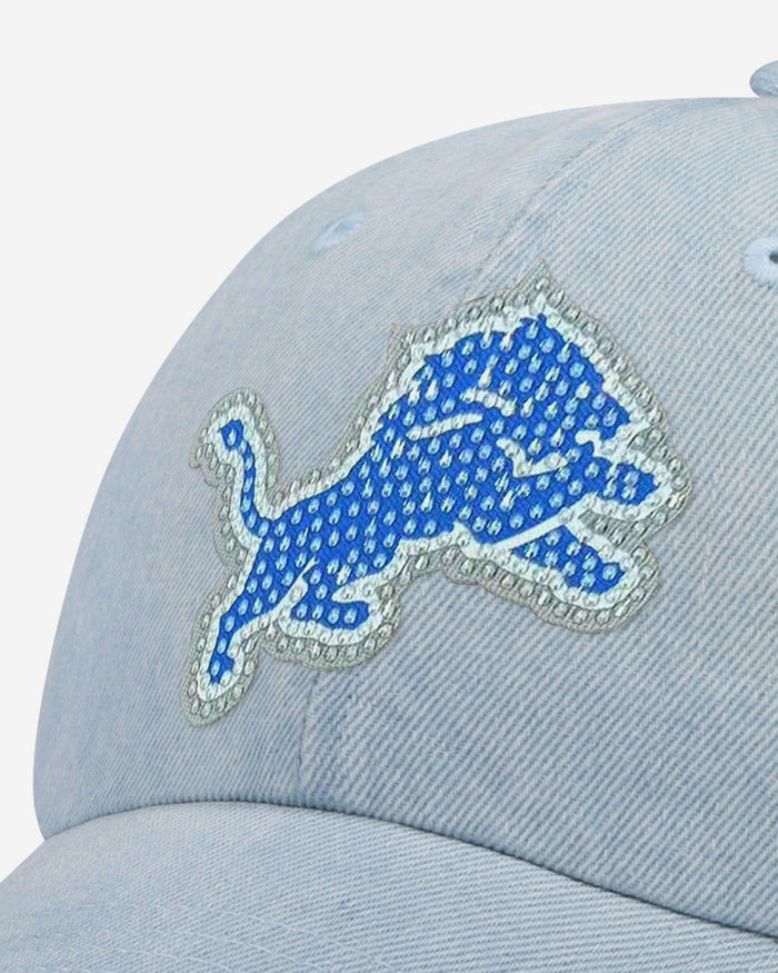 Detroit Lions Rhinestone Logo Denim Casual Cap FOCO - FOCO.com