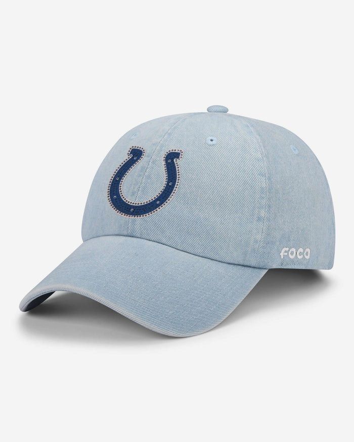 Indianapolis Colts Rhinestone Logo Denim Casual Cap FOCO - FOCO.com