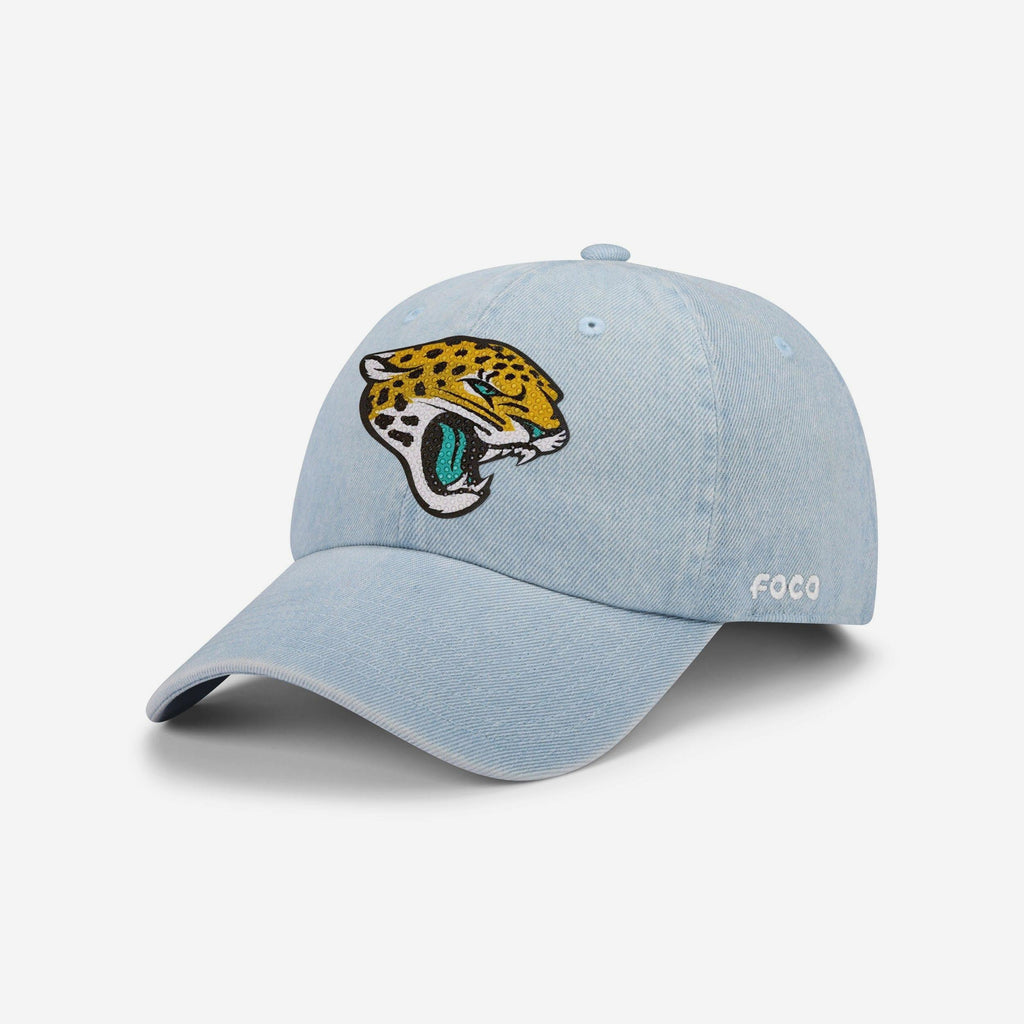 Jacksonville Jaguars Rhinestone Logo Denim Casual Cap FOCO - FOCO.com