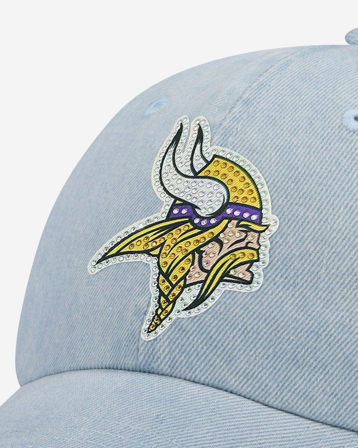 Minnesota Vikings Rhinestone Logo Denim Casual Cap FOCO - FOCO.com