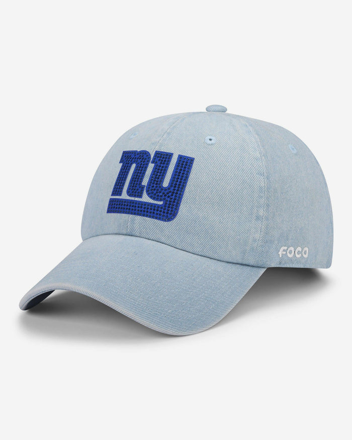 New York Giants Rhinestone Logo Denim Casual Cap FOCO - FOCO.com