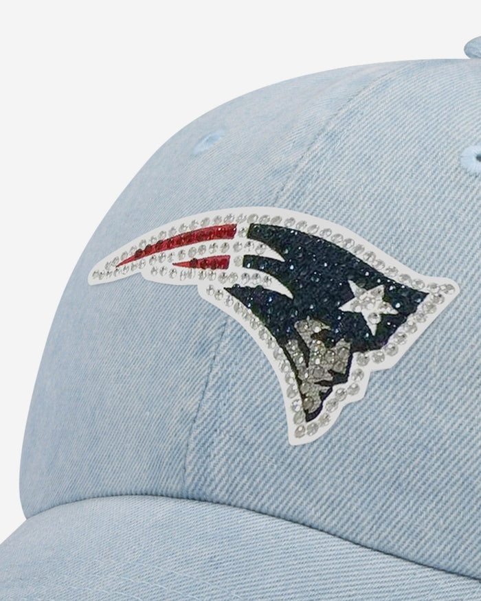 New England Patriots Rhinestone Logo Denim Casual Cap FOCO - FOCO.com