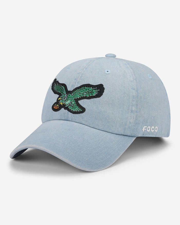 Philadelphia Eagles Kelly Green Rhinestone Logo Denim Casual Cap FOCO - FOCO.com