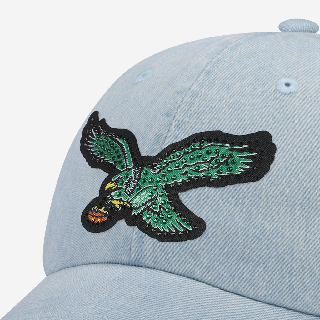 Philadelphia Eagles Kelly Green Rhinestone Logo Denim Casual Cap FOCO
