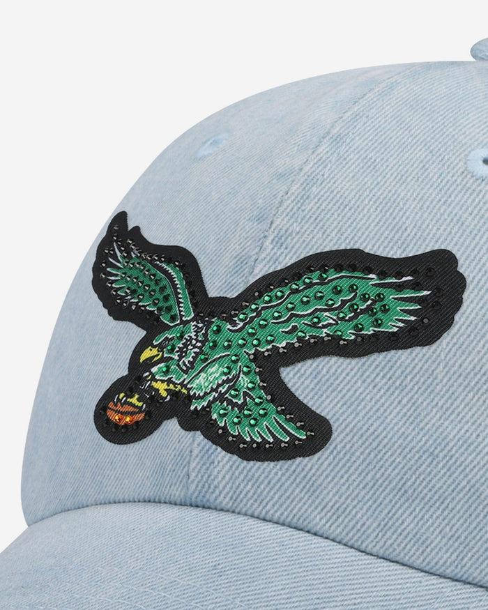 Philadelphia Eagles Kelly Green Rhinestone Logo Denim Casual Cap FOCO - FOCO.com