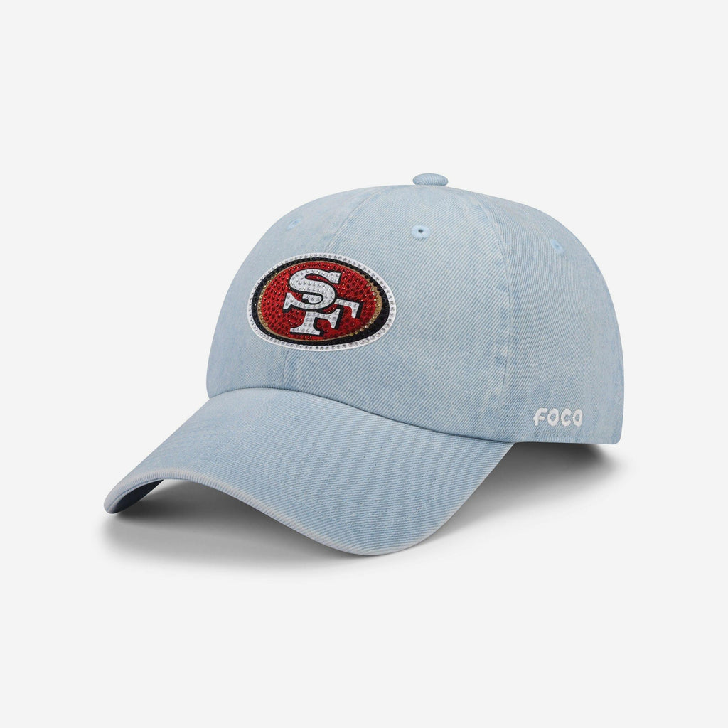San Francisco 49ers Rhinestone Logo Denim Casual Cap FOCO - FOCO.com