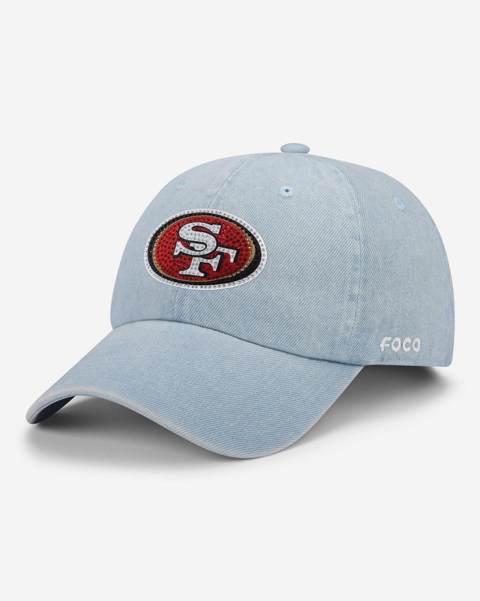 San Francisco 49ers Rhinestone Logo Denim Casual Cap FOCO - FOCO.com