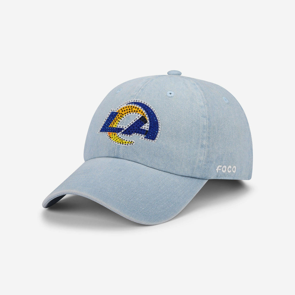 Los Angeles Rams Rhinestone Logo Denim Casual Cap FOCO - FOCO.com