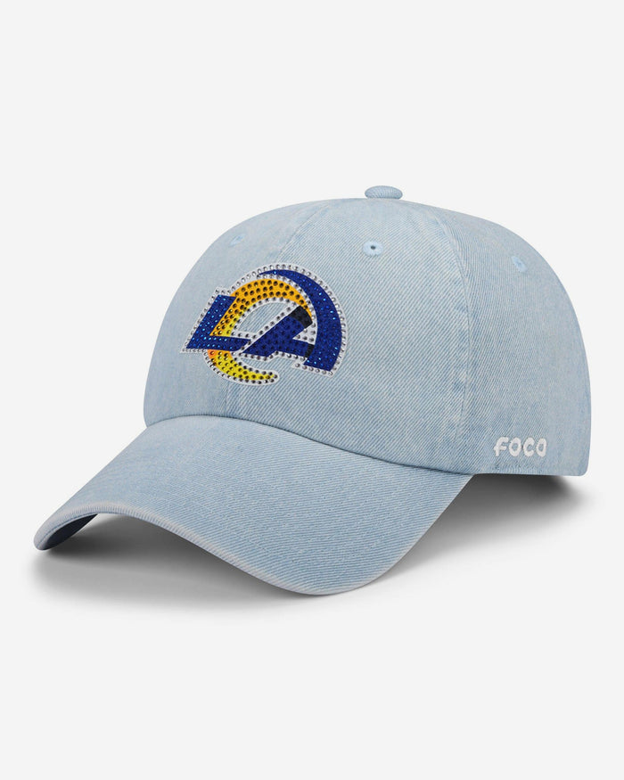 Los Angeles Rams Rhinestone Logo Denim Casual Cap FOCO - FOCO.com