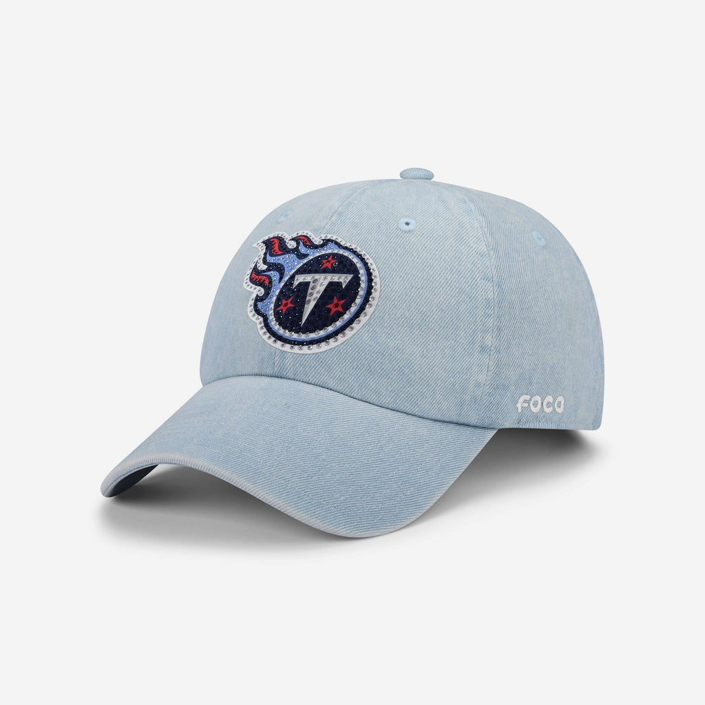 Tennessee Titans Rhinestone Logo Denim Casual Cap FOCO - FOCO.com