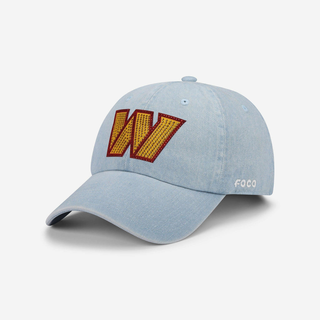 Washington Commanders Rhinestone Logo Denim Casual Cap FOCO - FOCO.com