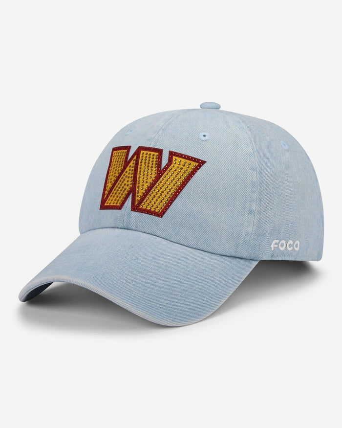 Washington Commanders Rhinestone Logo Denim Casual Cap FOCO - FOCO.com