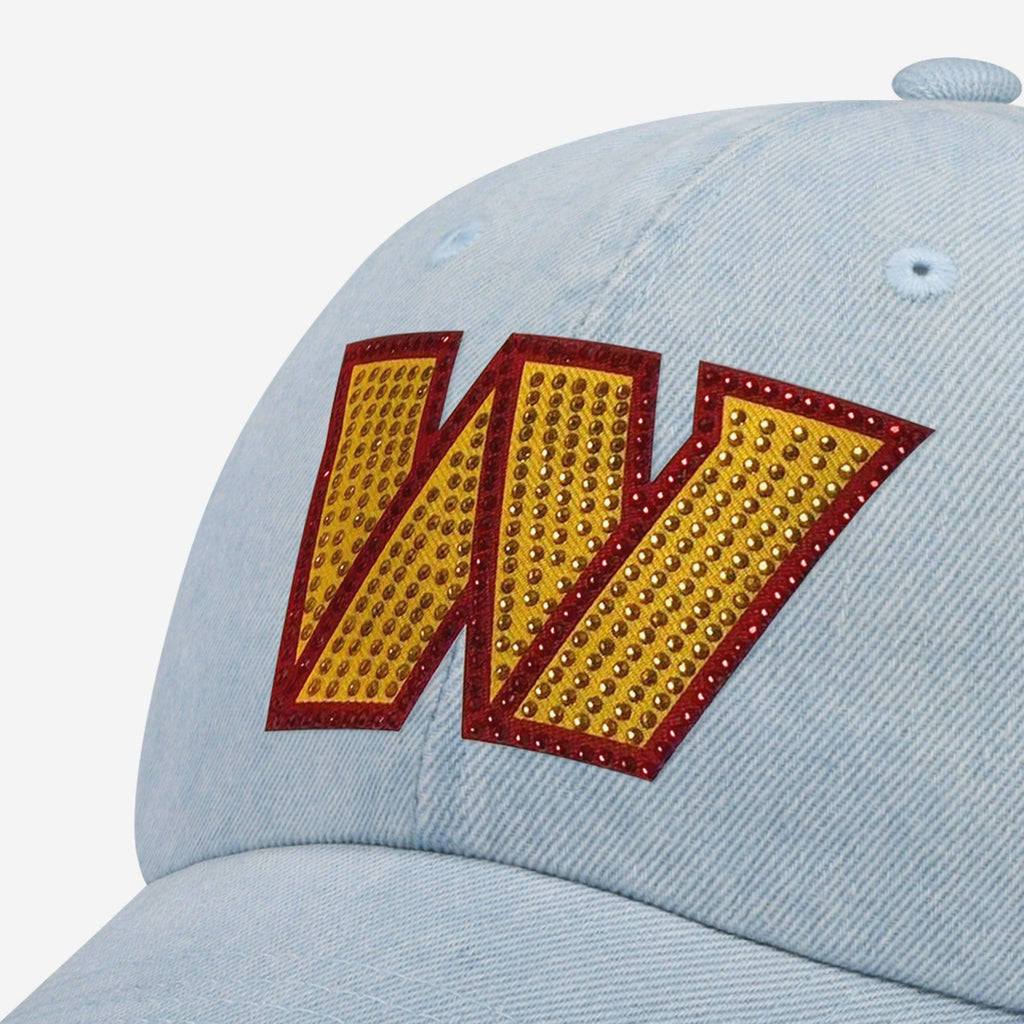 Washington Commanders Rhinestone Logo Denim Casual Cap FOCO