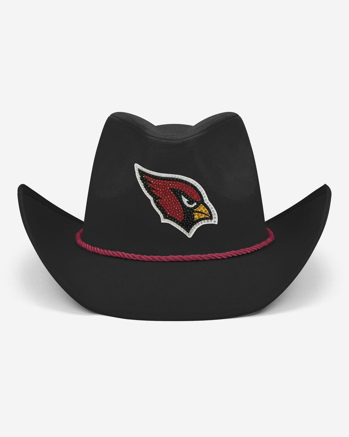 Arizona Cardinals Black Rhinestone Logo Cowboy Hat FOCO - FOCO.com