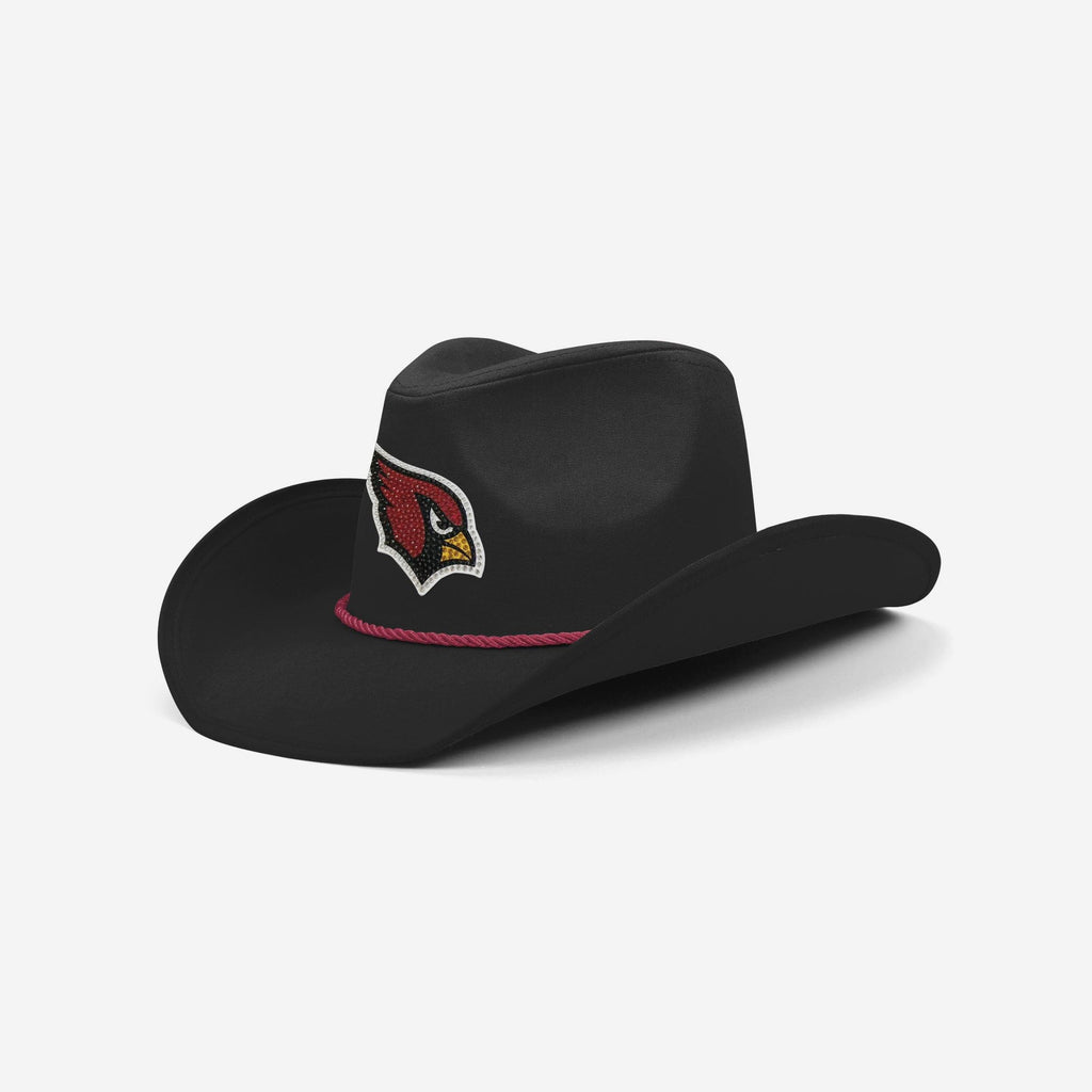 Arizona Cardinals Black Rhinestone Logo Cowboy Hat FOCO - FOCO.com