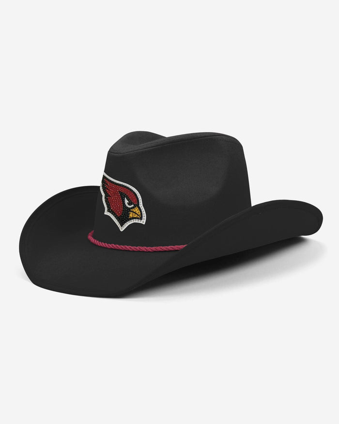 Arizona Cardinals Black Rhinestone Logo Cowboy Hat FOCO - FOCO.com