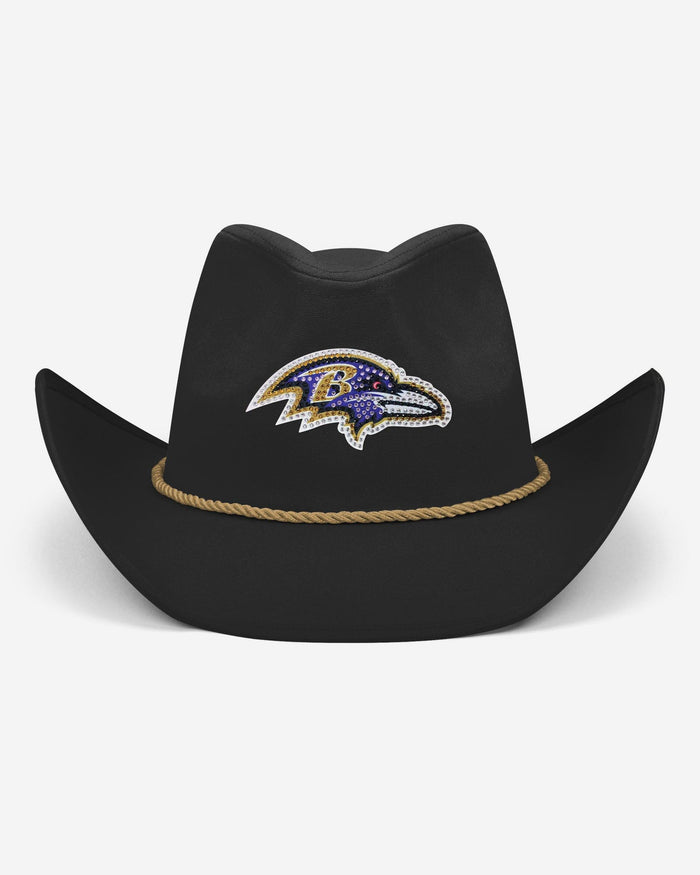 Baltimore Ravens Black Rhinestone Logo Cowboy Hat FOCO - FOCO.com
