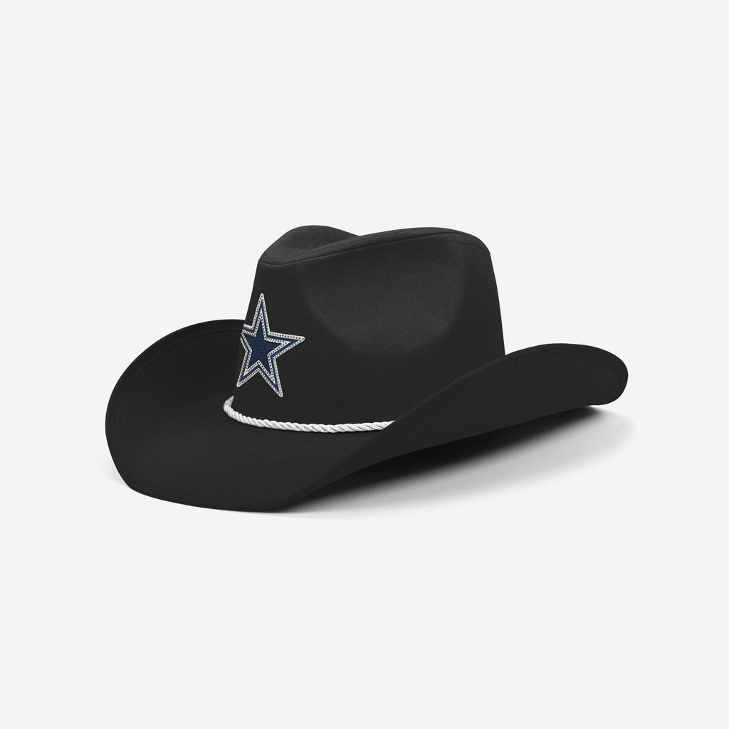 Dallas Cowboys Black Rhinestone Logo Cowboy Hat FOCO - FOCO.com