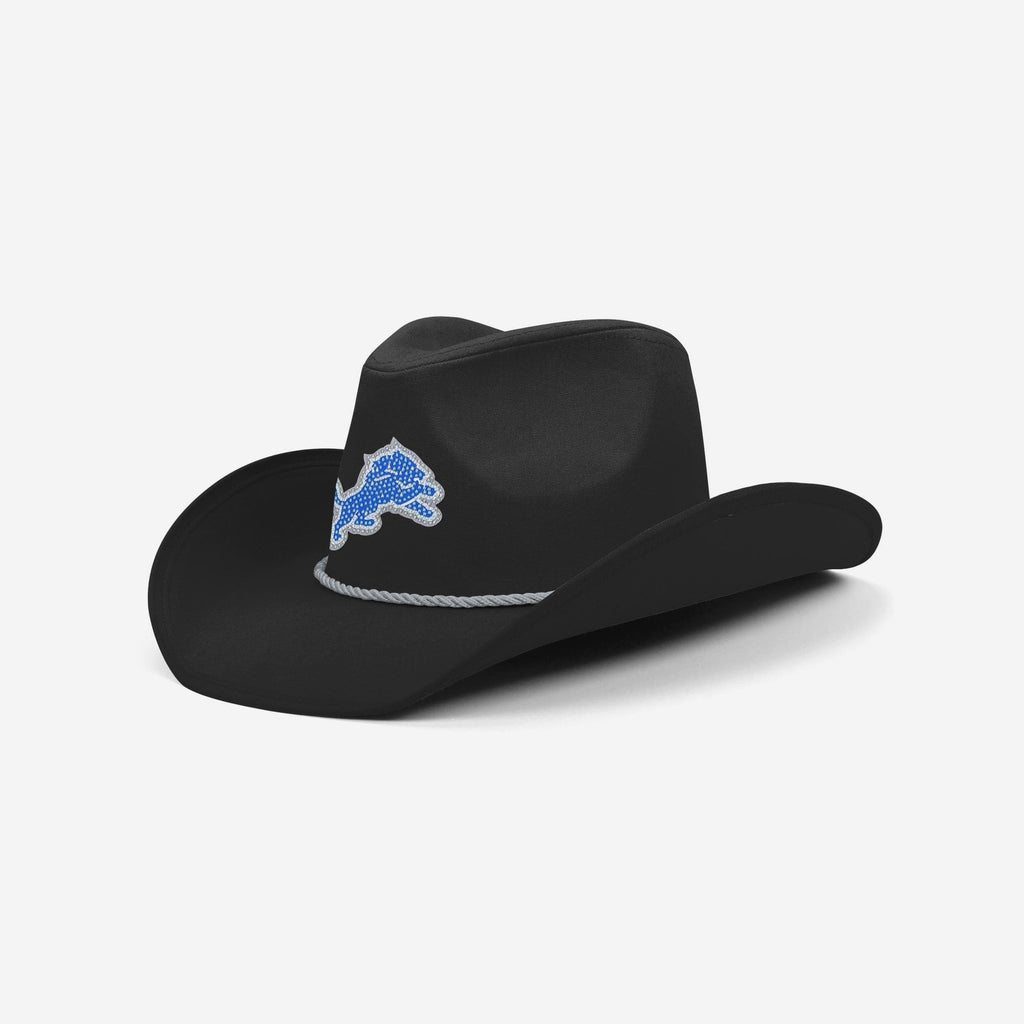 Detroit Lions Black Rhinestone Logo Cowboy Hat FOCO
