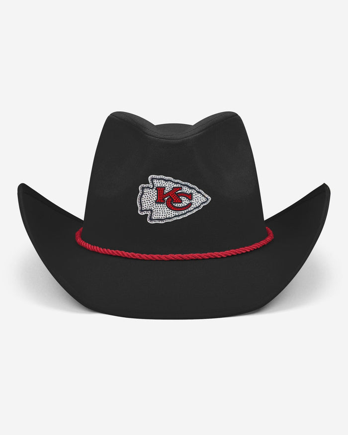 Kansas City Chiefs Black Rhinestone Logo Cowboy Hat FOCO - FOCO.com