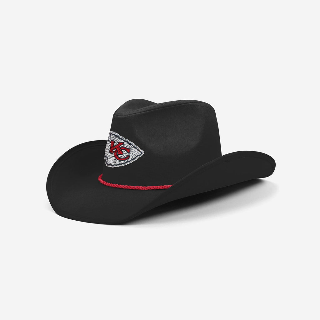 Kansas City Chiefs Black Rhinestone Logo Cowboy Hat FOCO - FOCO.com