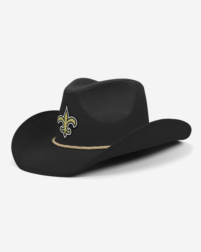 New Orleans Saints Black Rhinestone Logo Cowboy Hat FOCO - FOCO.com
