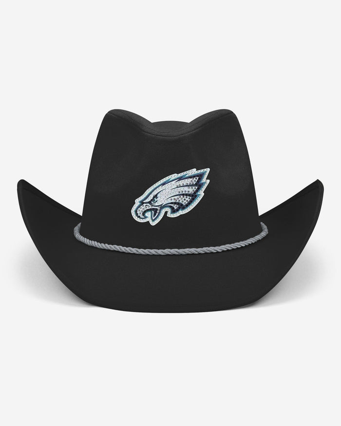 Philadelphia Eagles Black Rhinestone Logo Cowboy Hat FOCO - FOCO.com