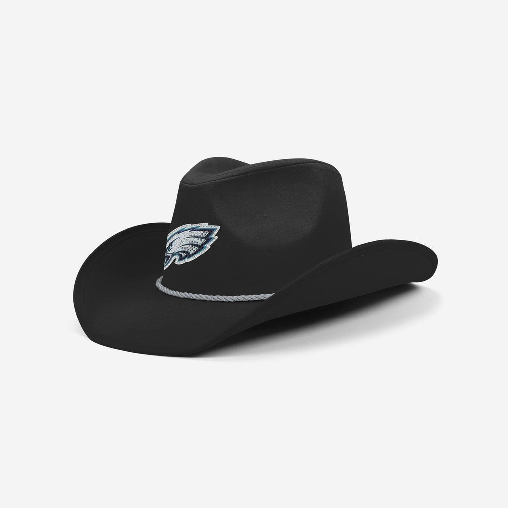 Philadelphia Eagles Black Rhinestone Logo Cowboy Hat FOCO - FOCO.com