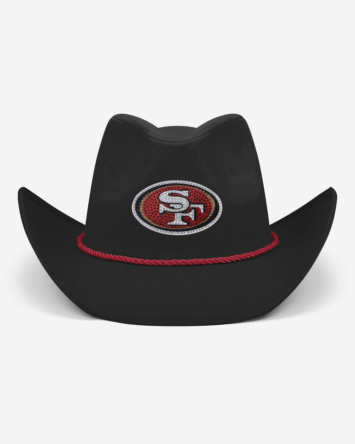 San Francisco 49ers Black Rhinestone Logo Cowboy Hat FOCO - FOCO.com