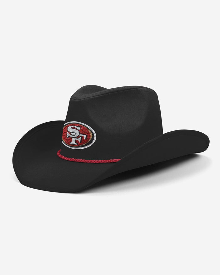 San Francisco 49ers Black Rhinestone Logo Cowboy Hat FOCO - FOCO.com