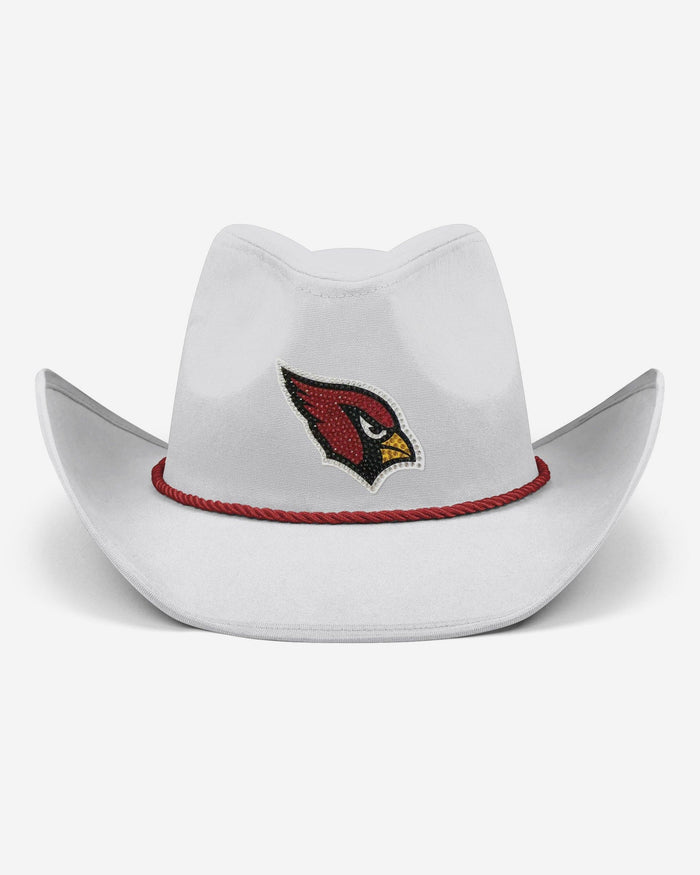 Arizona Cardinals White Rhinestone Logo Cowboy Hat FOCO - FOCO.com
