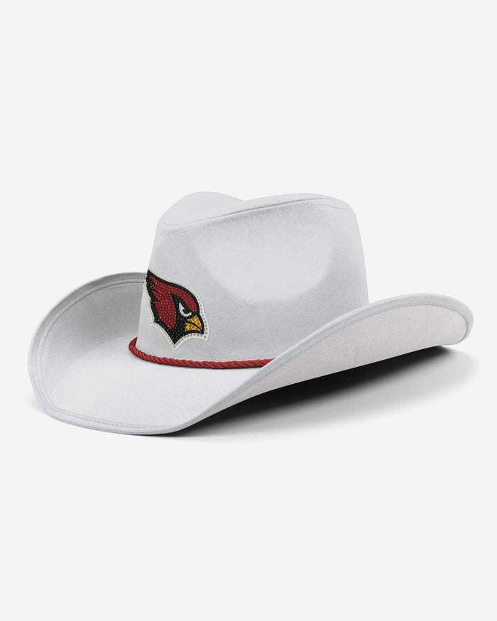 Arizona Cardinals White Rhinestone Logo Cowboy Hat FOCO - FOCO.com