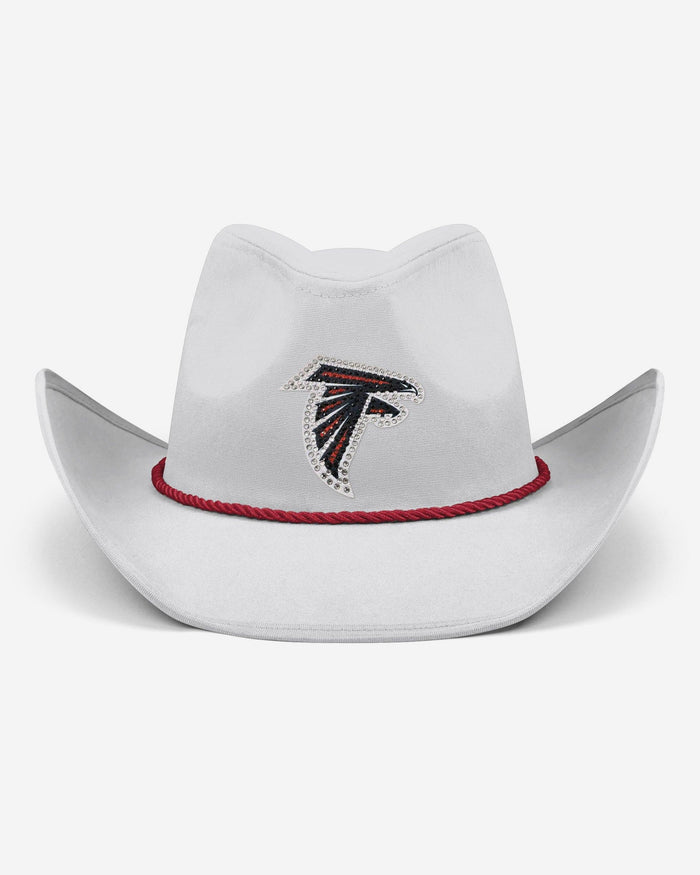 Atlanta Falcons White Rhinestone Logo Cowboy Hat FOCO - FOCO.com