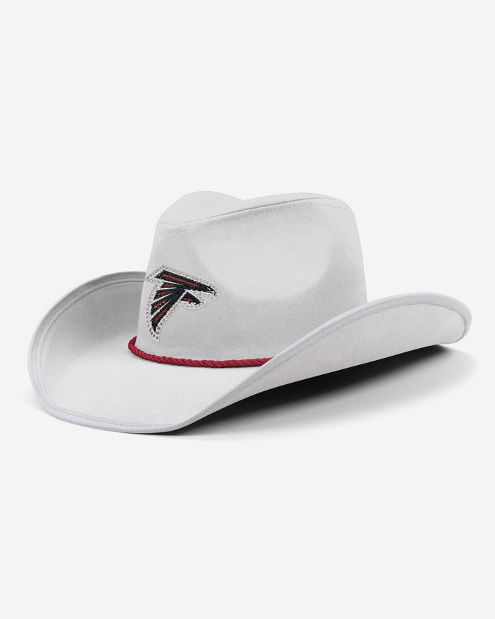 Atlanta Falcons White Rhinestone Logo Cowboy Hat FOCO - FOCO.com