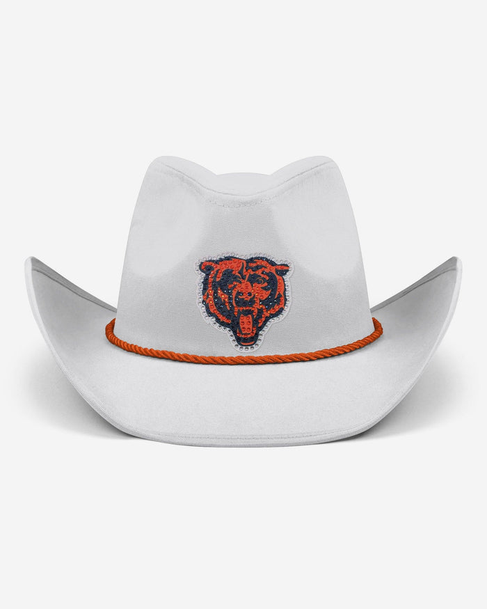 Chicago Bears White Rhinestone Logo Cowboy Hat FOCO - FOCO.com