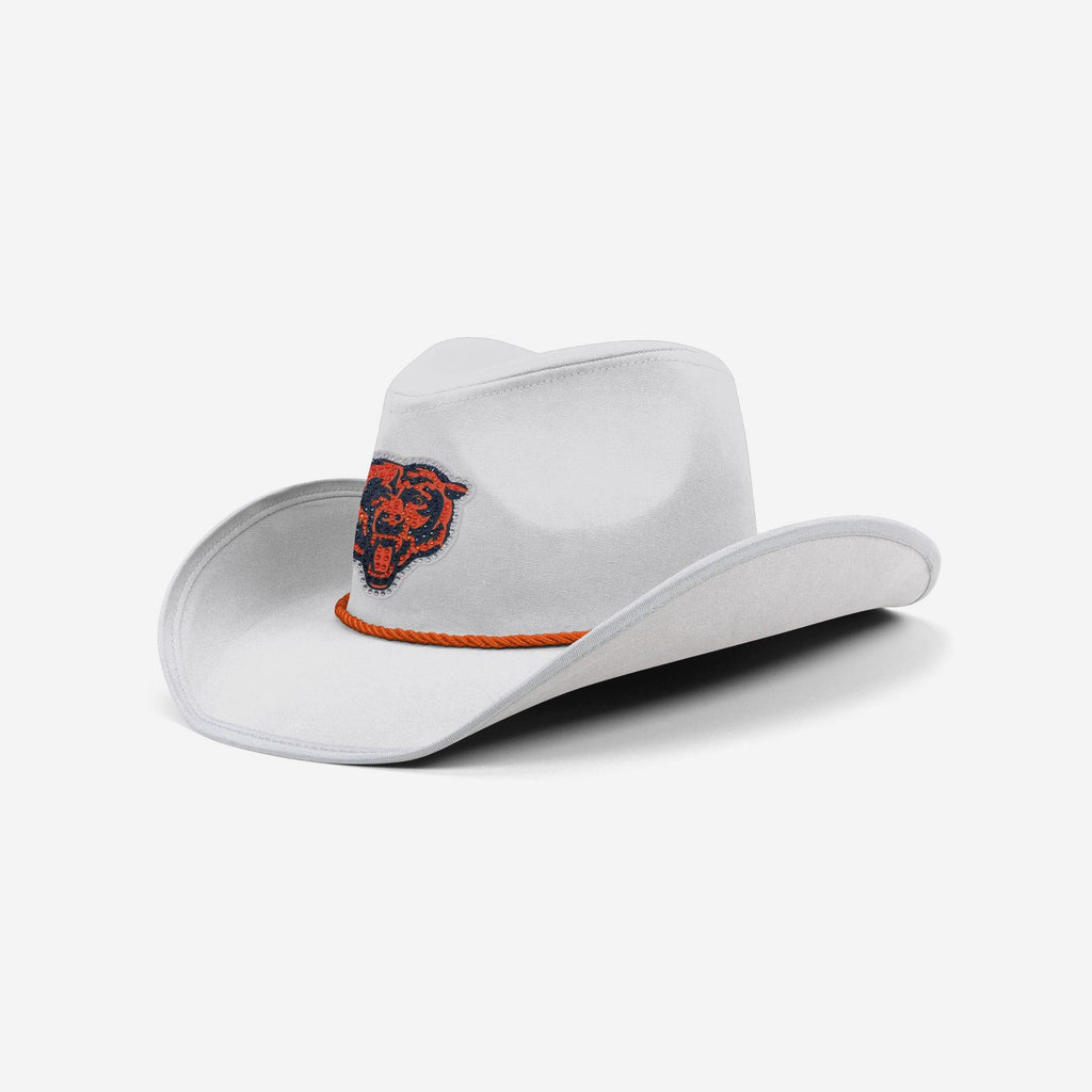 Chicago Bears White Rhinestone Logo Cowboy Hat FOCO - FOCO.com
