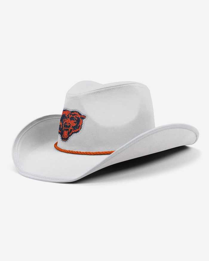 Chicago Bears White Rhinestone Logo Cowboy Hat FOCO - FOCO.com