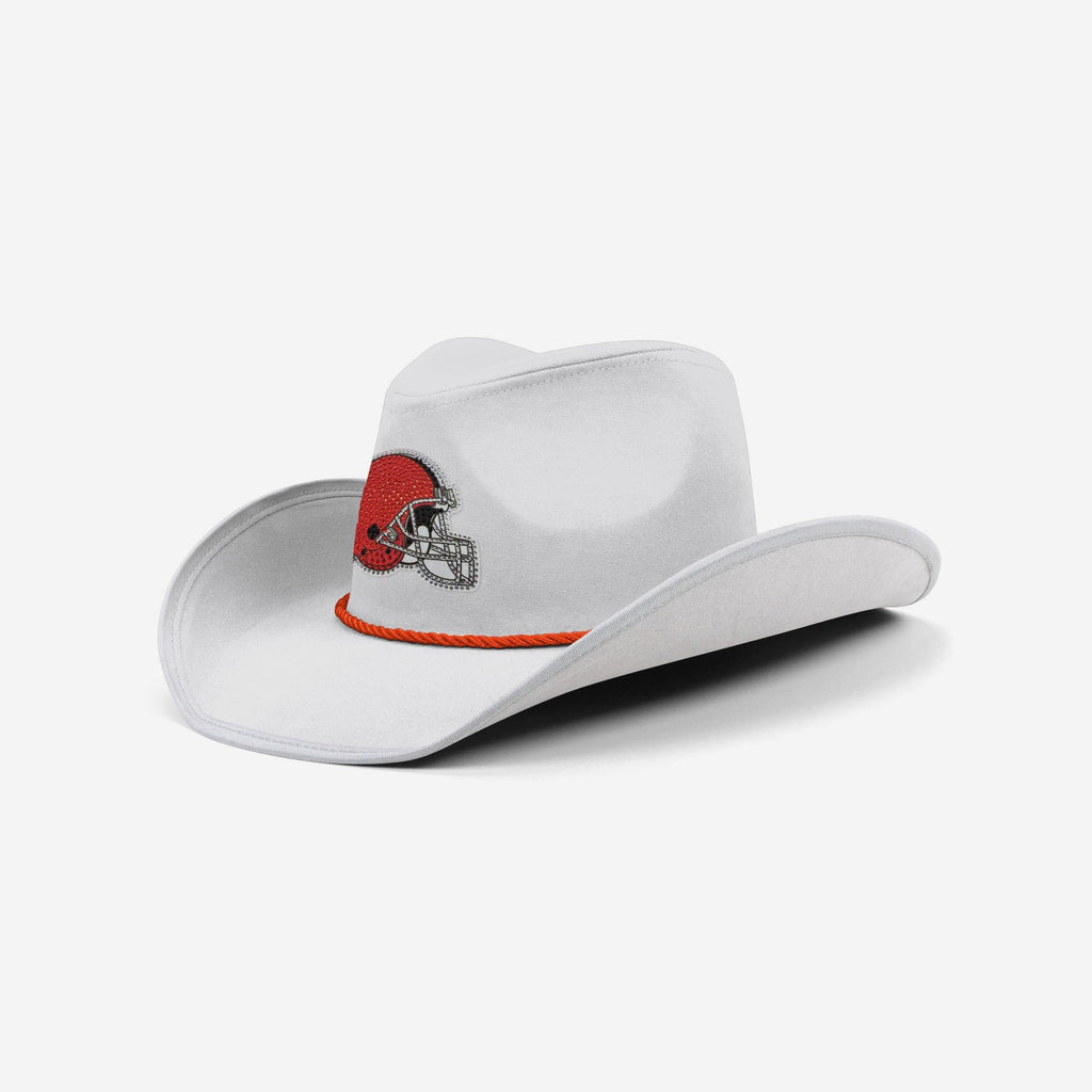 Cleveland Browns White Rhinestone Logo Cowboy Hat FOCO - FOCO.com