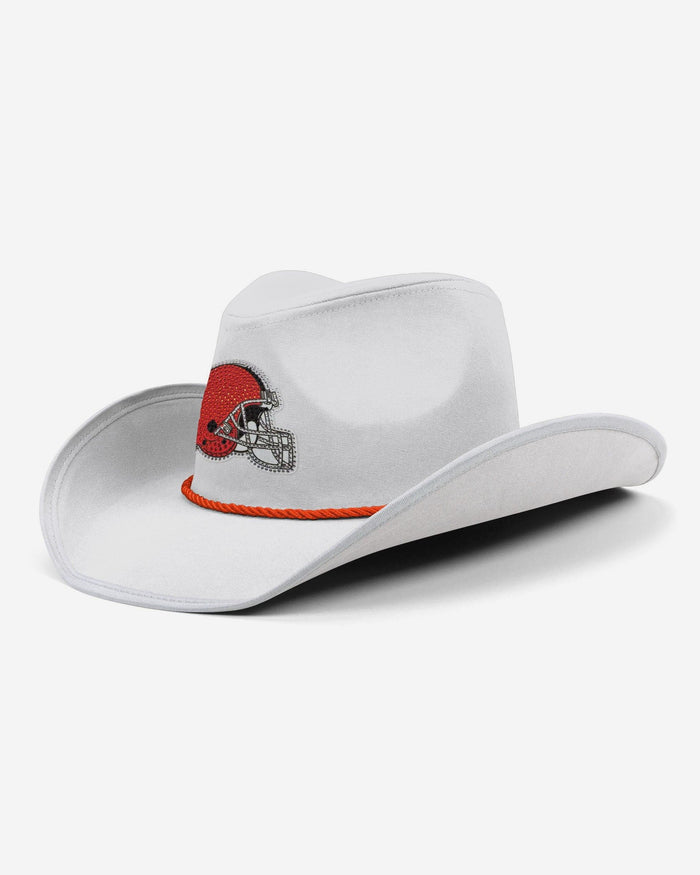 Cleveland Browns White Rhinestone Logo Cowboy Hat FOCO - FOCO.com