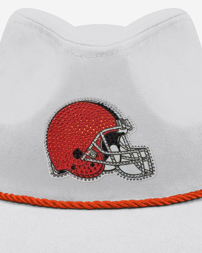 cleveland browns football helmet hat Cleveland Browns White Rhinestone Logo Cowboy Hat