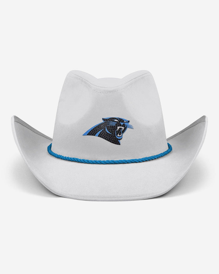 Carolina Panthers White Rhinestone Logo Cowboy Hat FOCO - FOCO.com