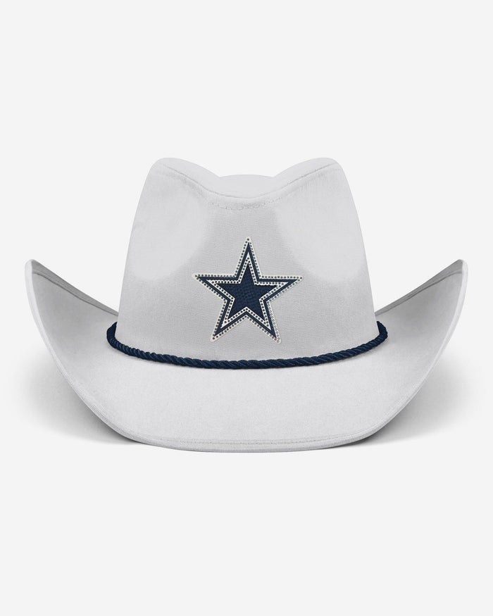 Dallas Cowboys White Rhinestone Logo Cowboy Hat FOCO - FOCO.com