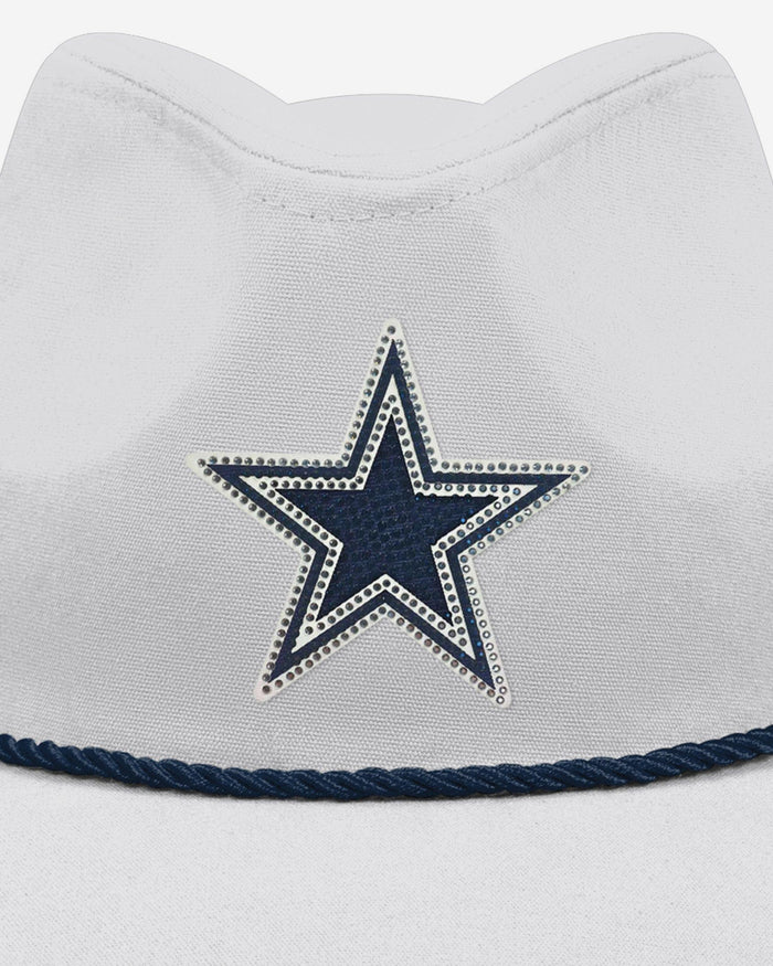 Dallas Cowboys White Rhinestone Logo Cowboy Hat FOCO - FOCO.com