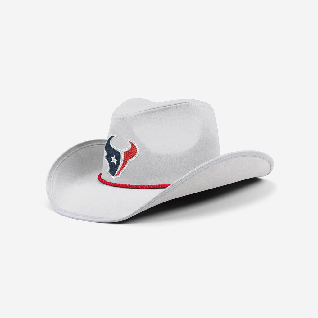 Houston Texans White Rhinestone Logo Cowboy Hat FOCO - FOCO.com