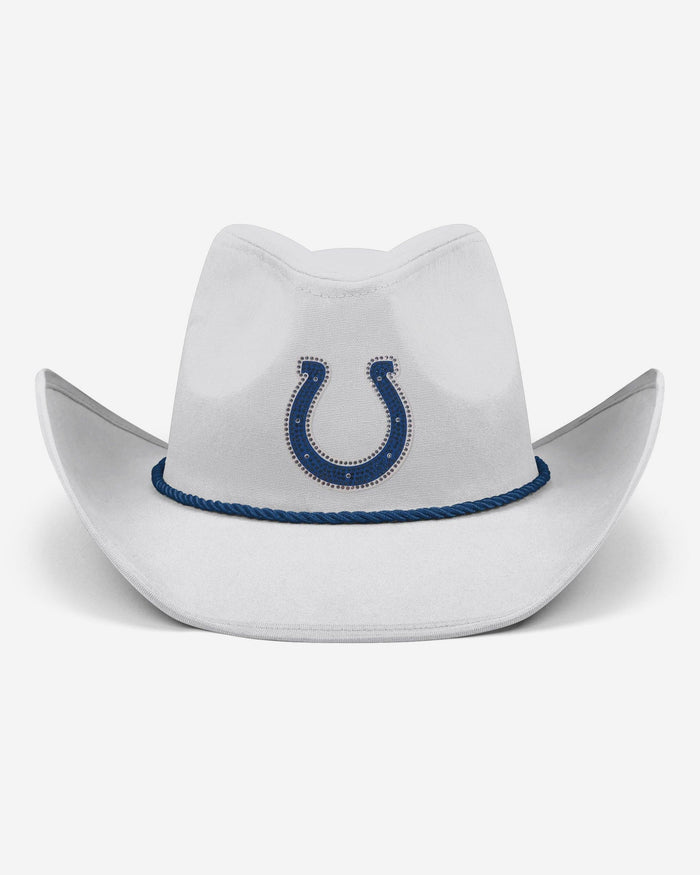 Indianapolis Colts White Rhinestone Logo Cowboy Hat FOCO - FOCO.com