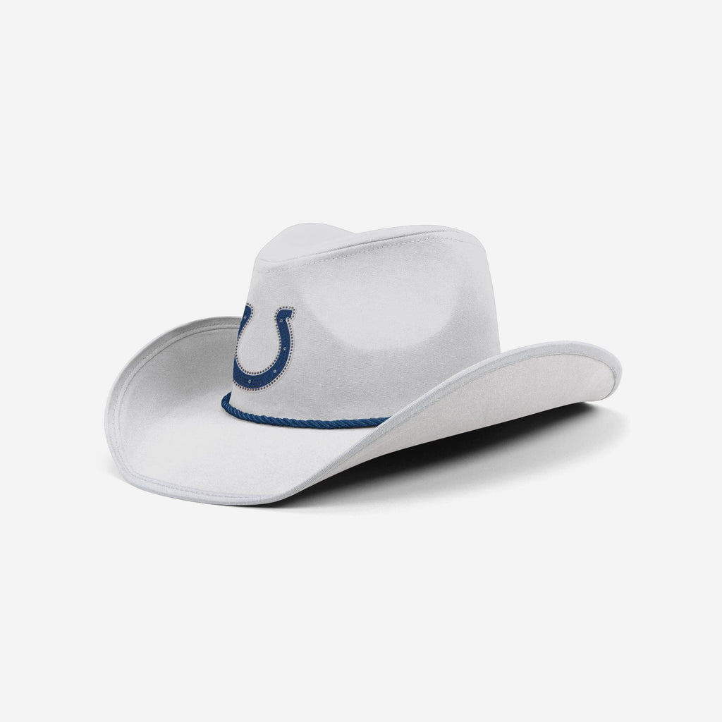 Indianapolis Colts White Rhinestone Logo Cowboy Hat FOCO - FOCO.com